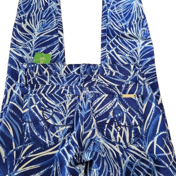 Boho Cottagecore Hippy Abstract South Ocean Twilight Blue Early Riser Pant 00 - Picture 10 of 15